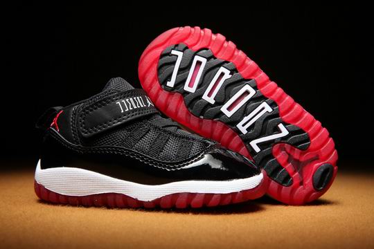 Nike Air Jordan 11 Kids Shoes Black Red-04 - Click Image to Close